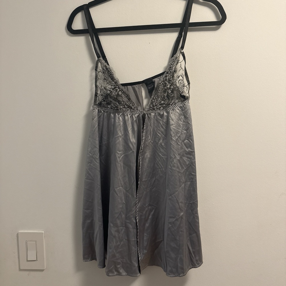 Elegant Gray Lace Chemise